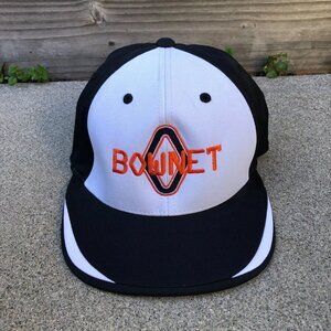 PACIFIC HEADWEAR Bownet Sports Fitted Hat Men's L/XL Black White Cap Baseball​​